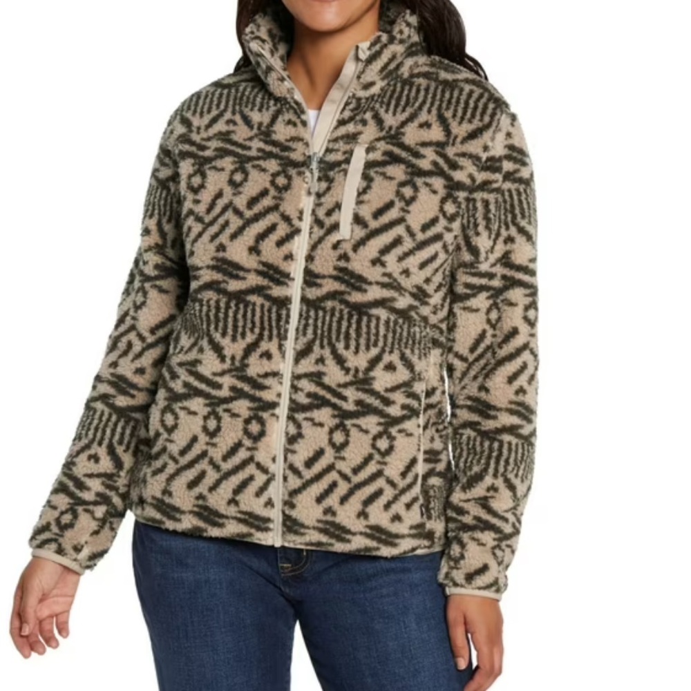 Eddie Bauer Women's Teddy Jacket - Black and Cream